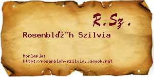 Rosenblüh Szilvia névjegykártya